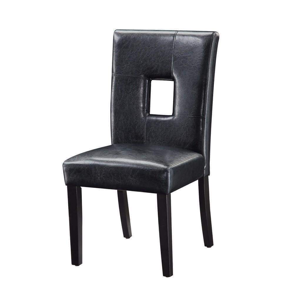 Contemporary Dining Side Chair With Upholstered Seat And Back, Black, Set Of 2