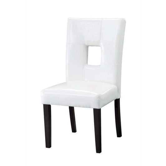 Modern Dining Side Chair with Upholstered Seat and Back, White, Set of 2