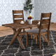 Dining Chair Set of 2 | Ladder Back | Gray Brown Wood