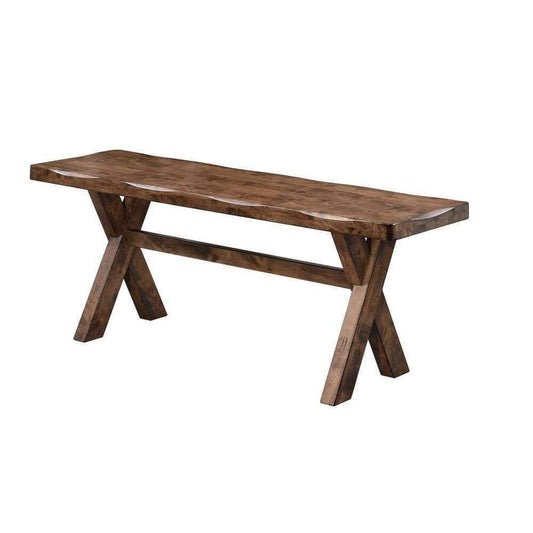 Wooden Trestle Style Base Bench, Brown-Coaster