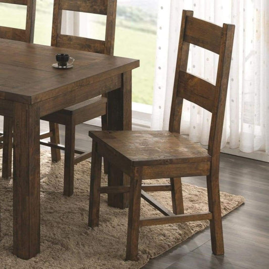 Chambr Armless Wooden Dining Side Chair, Rustic Golden Brown, Set of 2 -  By Casagear Home