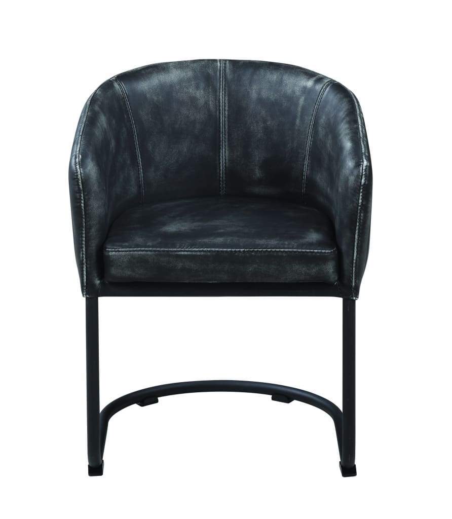 Vertically Stitched Faux Leather Upholstered Dining Chair with Metal Cantilever Base Black - 109292 CCA-109292