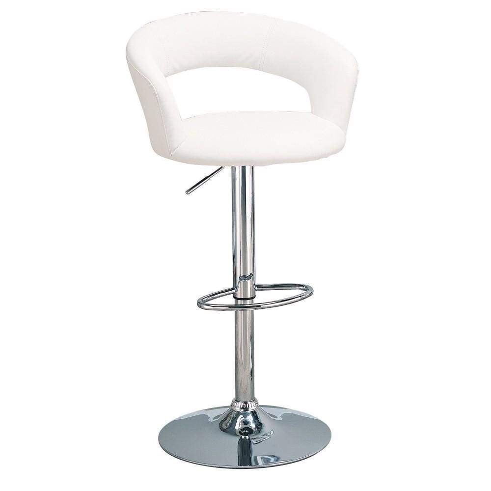 Contemporary Faux Leather Bar Stool, White-Coaster