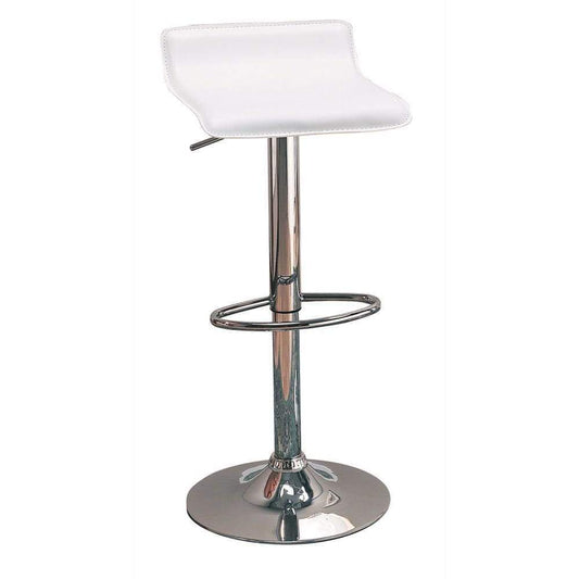 Contemporary Backless Seat Bar Stool, White ,Set of 2