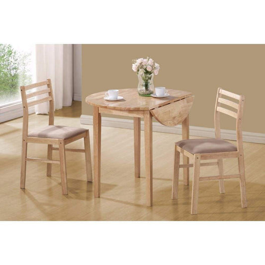 Sophisticated 3 Piece Wooden Table And Chair Set, Brown