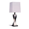 Table Lamp Set of 2 | Square Shade | Twist Design | White Silver