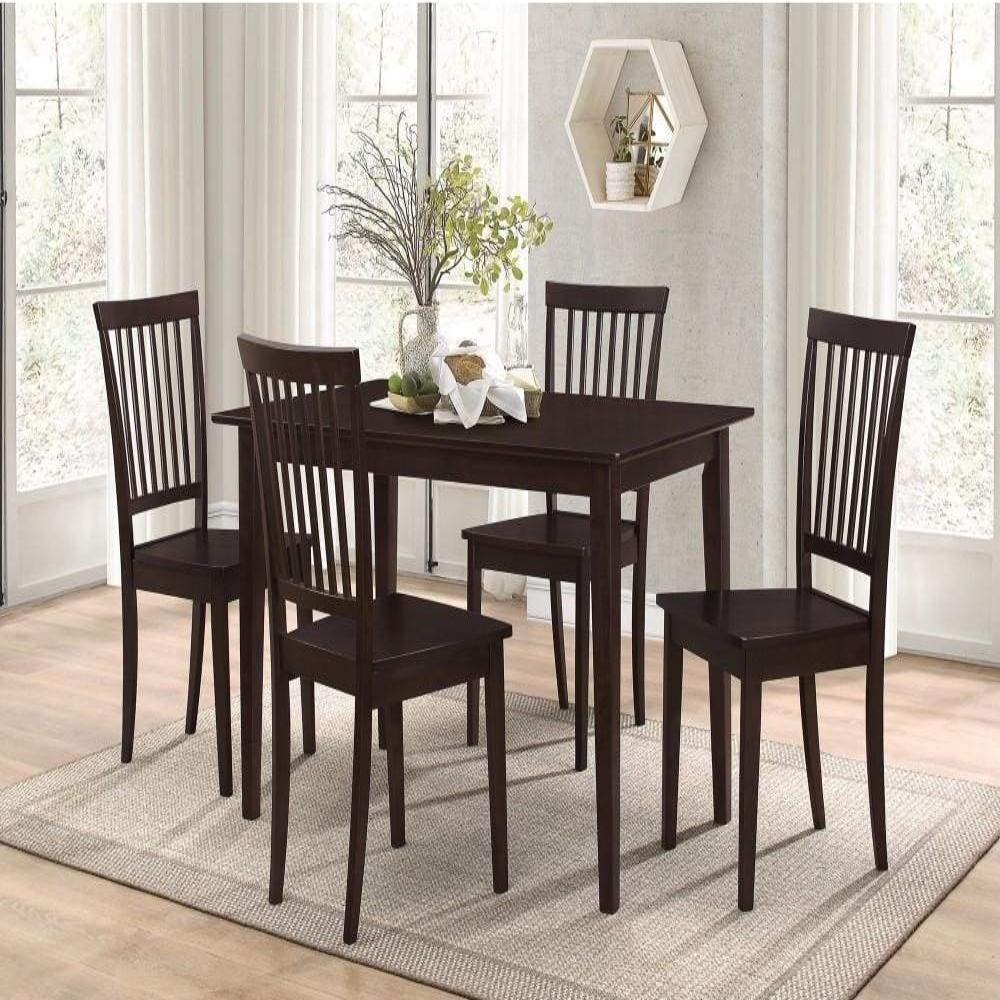 Dining Set | 5 Piece | Sophisticated Wood Style | Brown Finish