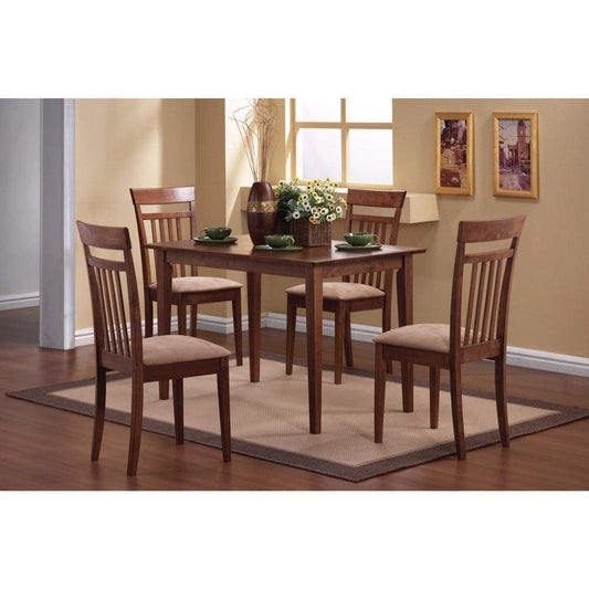 Classy 5 Piece Wooden Dining Table Set, Brown