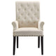 Dining Chair | Diamond Tufted | Cream Upholstery | Smokey Black