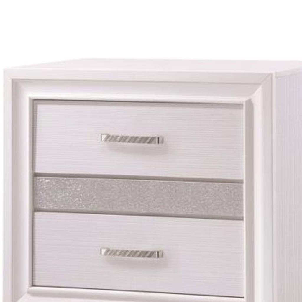 Wooden Nightstand with Hidden Jewelry Tray White CCA-205112