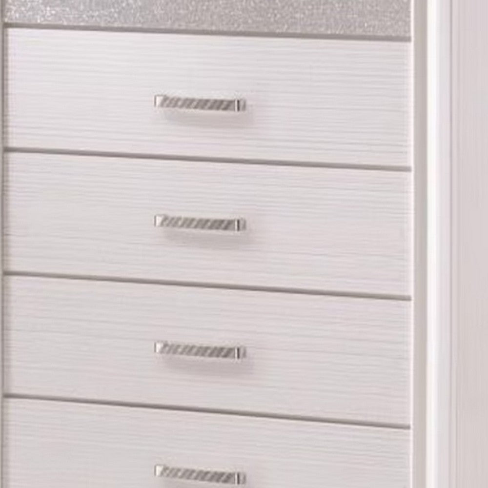 Wooden Drawer Chest with Hidden Jewelry Tray White By Casagear Home CCA-205115