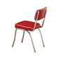 Leather Upholstered Metallic Retro Dining Side Chair Red Set of 2 CCA-2450R