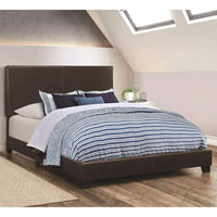Platform Bed | Twin Size | Brown Leather Upholstery