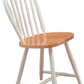 Handsomely Designed Dining Chair, White and Brown Set of 4
