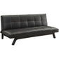 74 Inch Modern Futon Sofa Bed, Fully Upholstered, Square Stitching, Black By Casagear Home