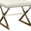 Contemporary Upholstered Stool Metal Base White CCA-501063