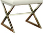 Contemporary Upholstered Stool Metal Base White CCA-501063