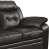 Contemporary Faux Leather & Wood Sofa With Padded Armrests Rich Black By Casagear Home CCA-506551