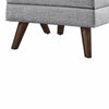 Fabric Upholstered Ottoman With Tappered Wooden Legs Light Gray and Brown - 551303 CCA-551303