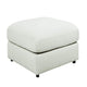 Ottoman | Fabric Upholstered | Loose Cushion | Beige Wood Frame