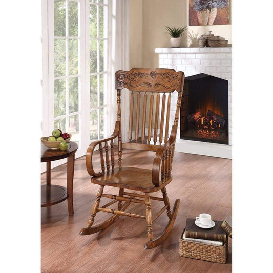 Antique Style Rocking Chair, Warm Brown