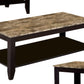Artistic 3 piece occasional table set with Marble Top Brown CCA-700155