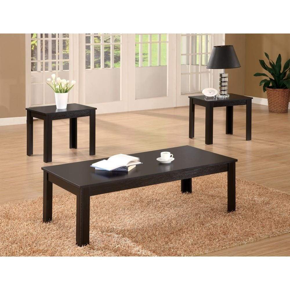 Attractive Black Three Piece Occasional Table Set
