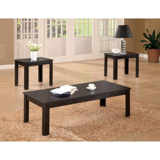 Attractive Black Three Piece Occasional Table Set