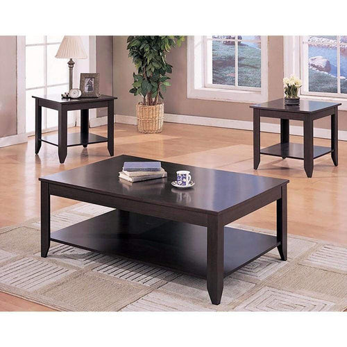 Table Set | 3 Piece | Occasional | Brown Finish