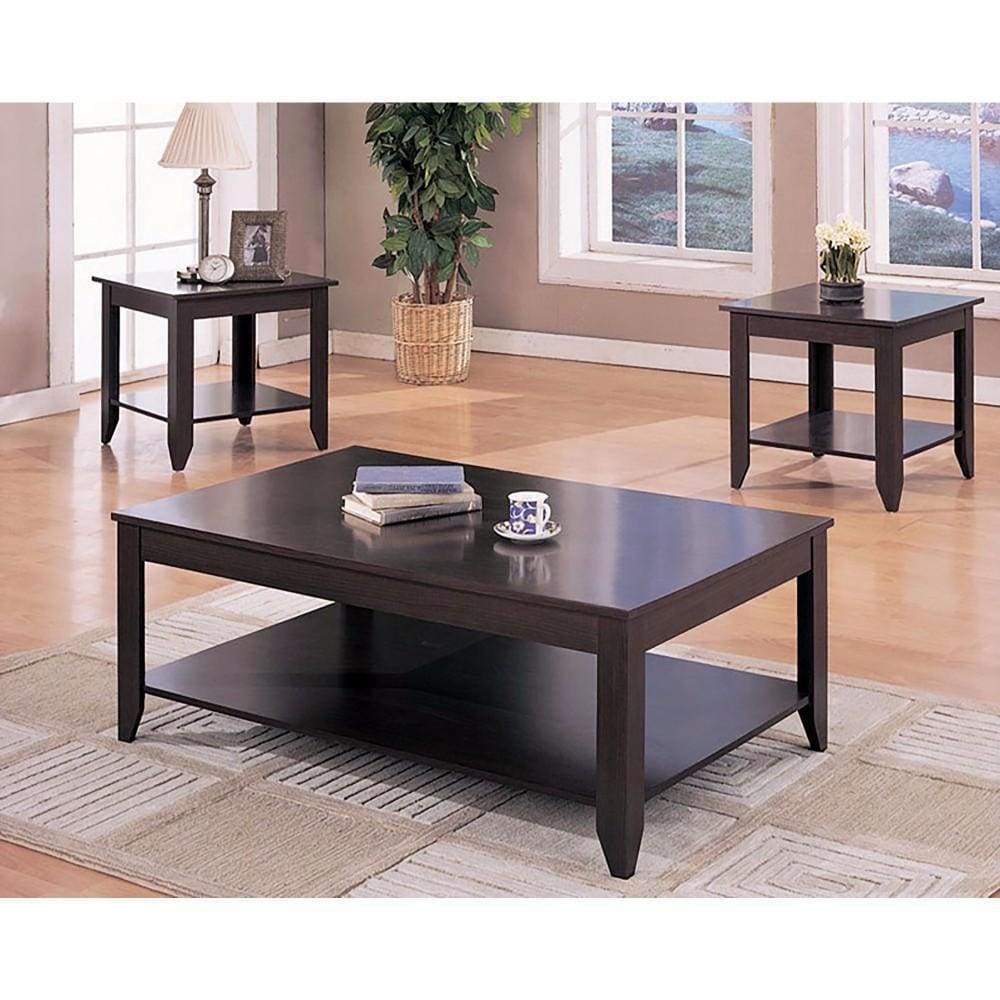 Table Set | 3 Piece | Occasional | Brown Finish