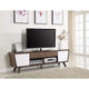 TV Stand | Mid Century | 2 Tone | White Brown Finish
