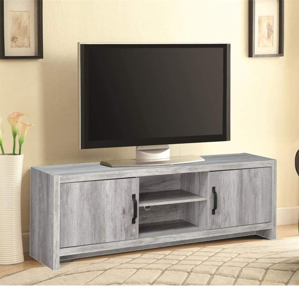 TV Console | Driftwood Style | Gray Finish
