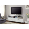 Stunning White Tv Console With Chrome Legs