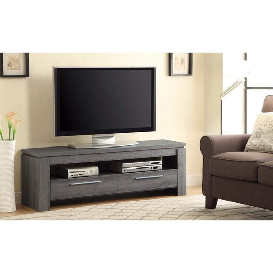 59" TV Console with Open Shelf and 2 Drawers, Gray By Coaster