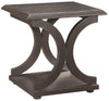 Contemporary Style C-Shaped End Table With Open Shelf & Tabletop, Espresso Brown - 703147