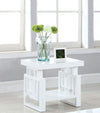 End Table | 22" Wood | Geometric Frame | 1 Shelf | Glossy White