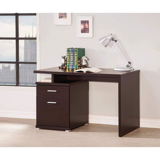 Desk | Contemporary Wood | Cabinet | Brown Finish