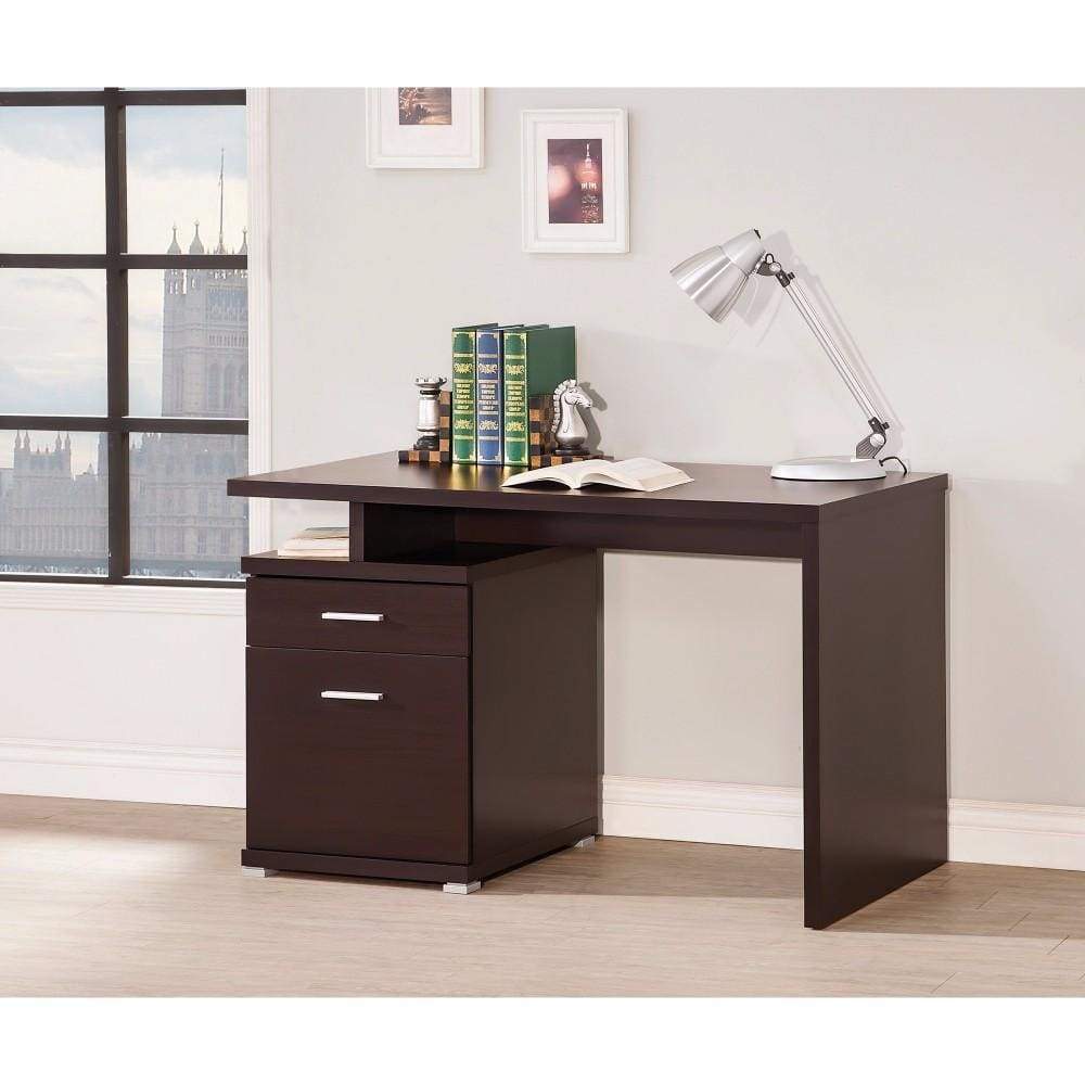 Desk | Contemporary Wood | Cabinet | Brown Finish
