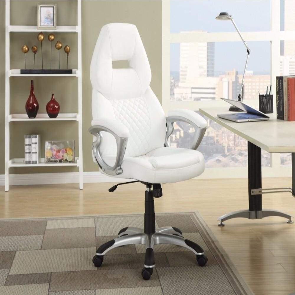 Office Chair | High Back | Leather Sport Style | White