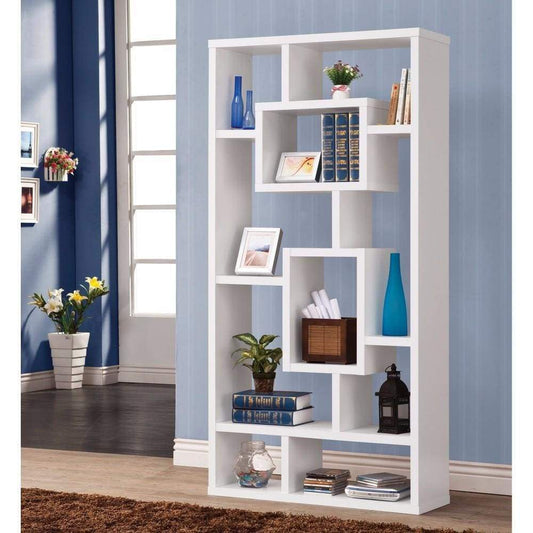 Bookcase | Cubed Rectangular | Geometric | White Finish