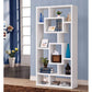 Fantastic Geometric Cubed Rectangular Bookcase, White