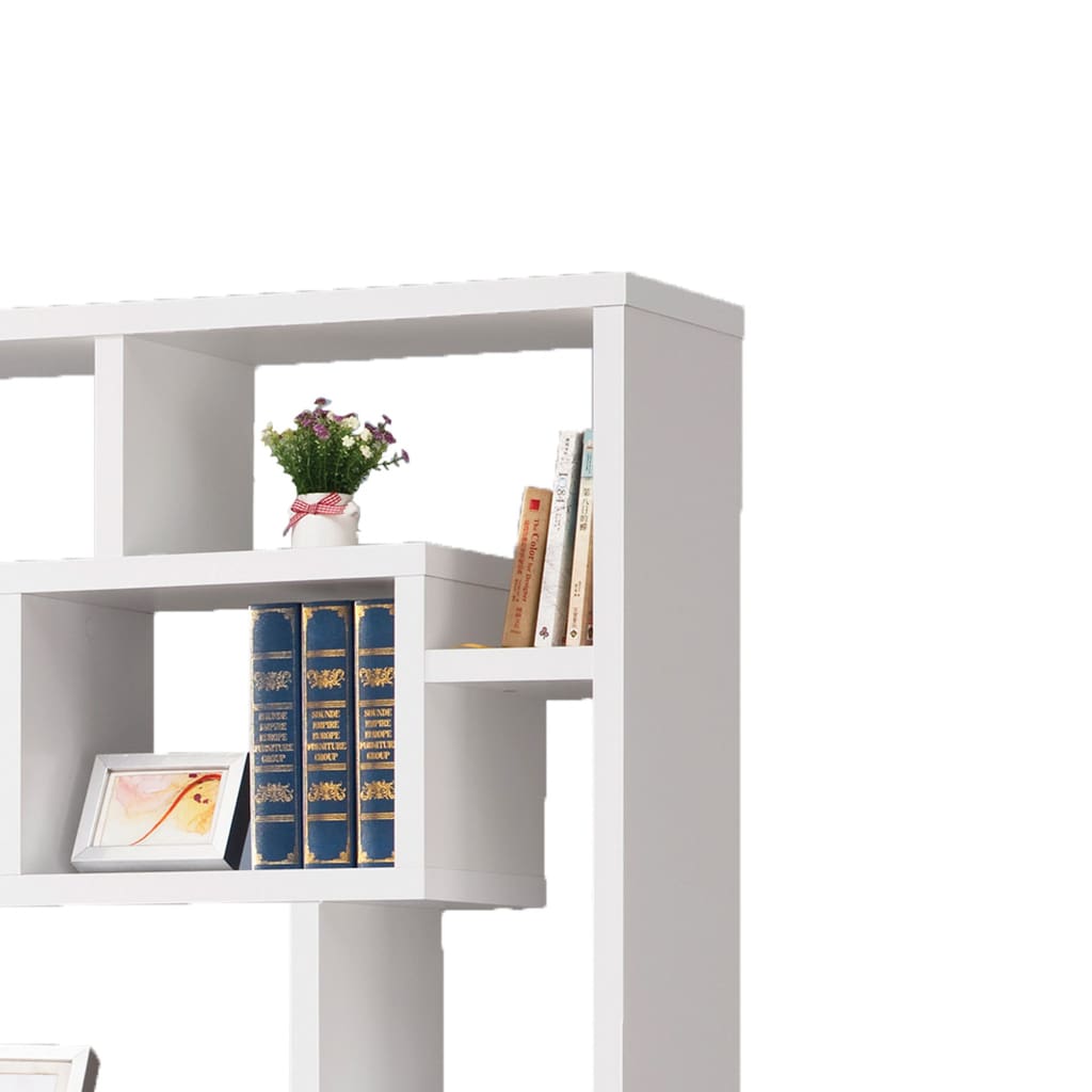 Fantastic Geometric Cubed Rectangular Bookcase White CCA-800157