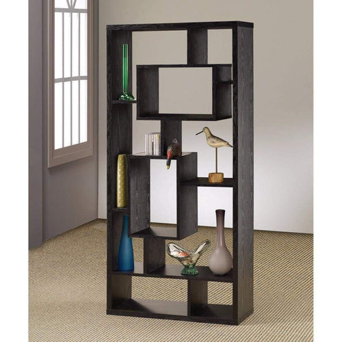 Bookcase | Cube Style | Asymmetrical Shelves | Black