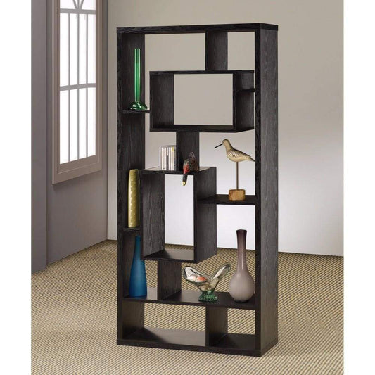 Bookcase | Cube Style | Asymmetrical Shelves | Black