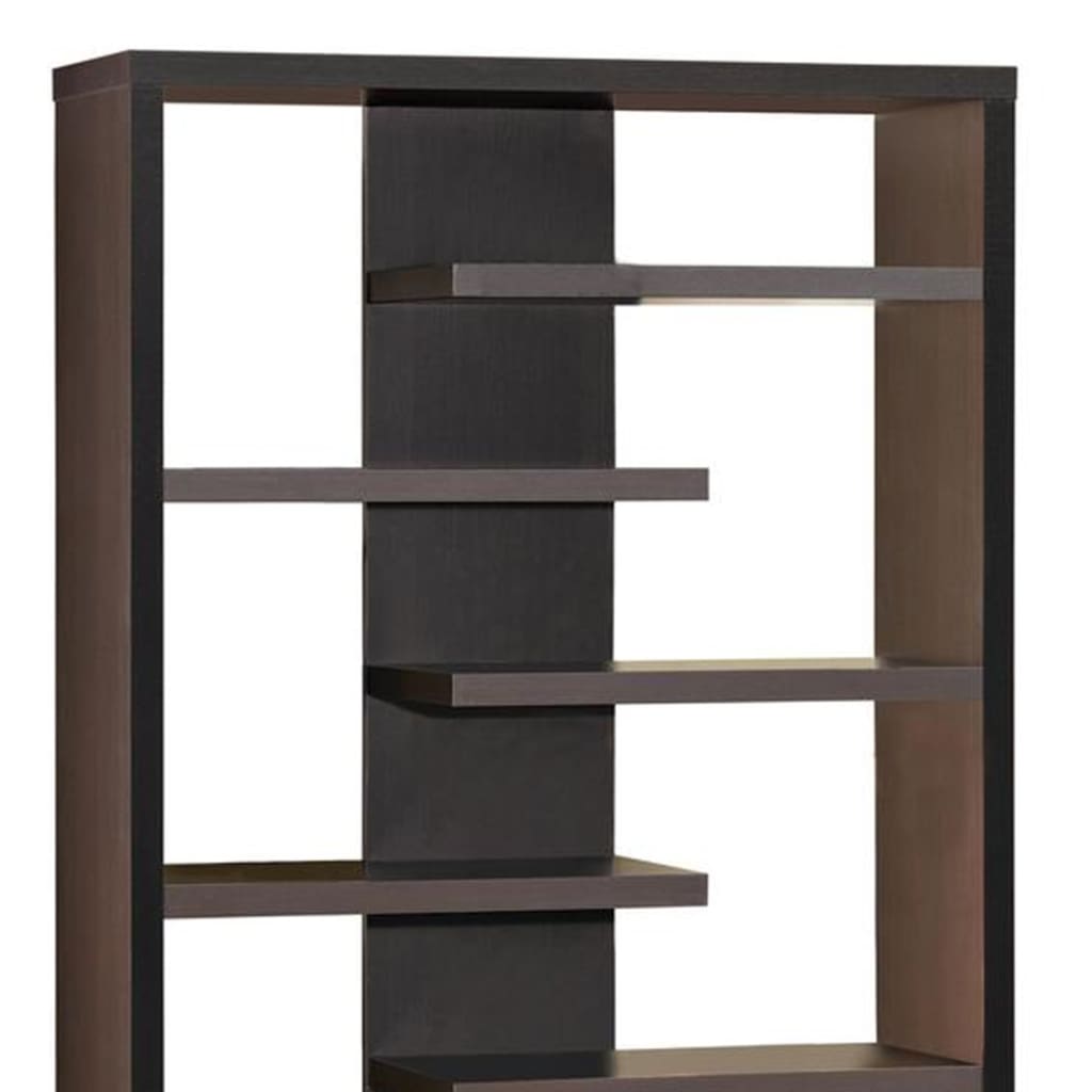 Wooden Bookcase With Center Back Panel Brown CCA-800265