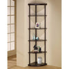 Corner Bookcase | 5 Pie Shelves | Illuminating Brown Wood