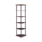 Illuminating corner bookcase with five pie-shaped shelves Brown CCA-800279