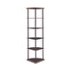 Illuminating corner bookcase with five pie-shaped shelves Brown CCA-800279