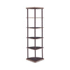 Illuminating corner bookcase with five pie-shaped shelves Brown CCA-800279