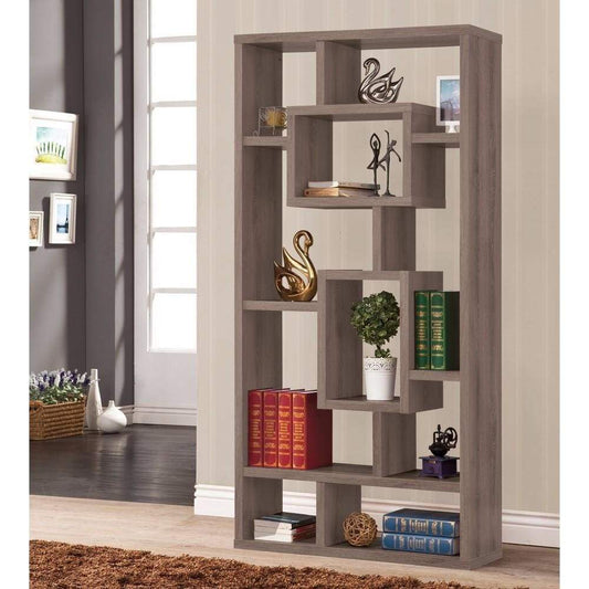 Bookcase | Geometric Cubed Design | Splendid Gray Finish